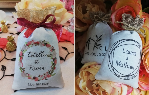 Sachets de lavande pour Mariage, impression personnalisée Sachets de lavande pour Mariage, impression personnalisée