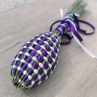 Fuseau de lavande de Provence bicolore, ruban Violet et Blanc Fuseau de lavande de Provence bicolore, ruban Violet et Blanc