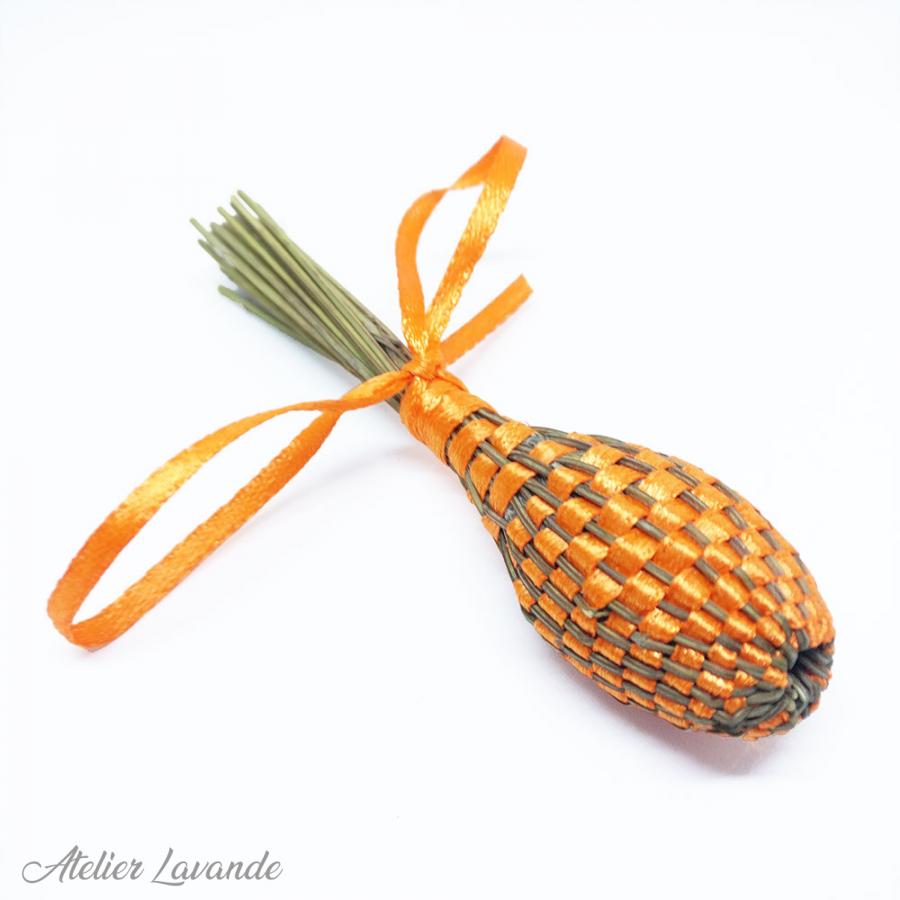 Mini fuseau de lavande, ruban Orange mandarine Mini fuseau de lavande, ruban Orange mandarine