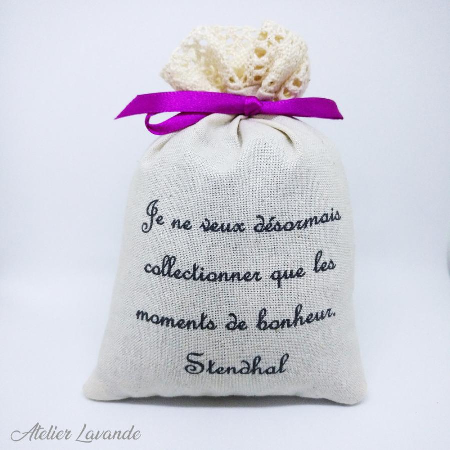 Sachet de lavande avec citation de Stendhal Sachet de lavande avec citation de Stendhal